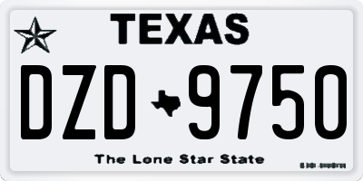 TX license plate DZD9750