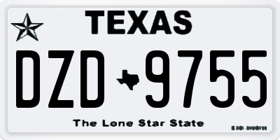 TX license plate DZD9755