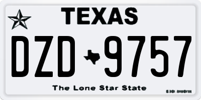 TX license plate DZD9757