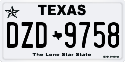 TX license plate DZD9758