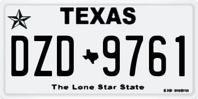 TX license plate DZD9761