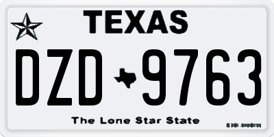TX license plate DZD9763