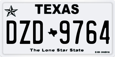 TX license plate DZD9764