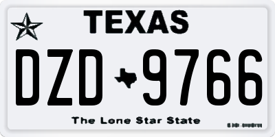 TX license plate DZD9766