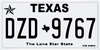 TX license plate DZD9767