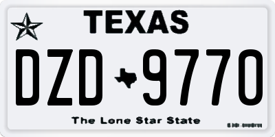 TX license plate DZD9770