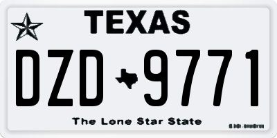TX license plate DZD9771