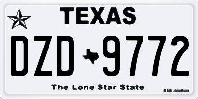 TX license plate DZD9772