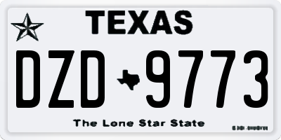 TX license plate DZD9773