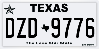 TX license plate DZD9776