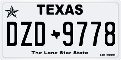 TX license plate DZD9778
