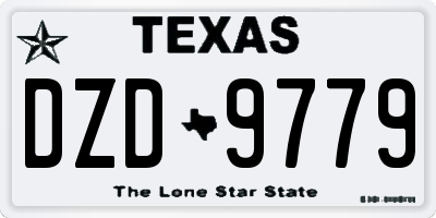 TX license plate DZD9779