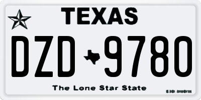 TX license plate DZD9780
