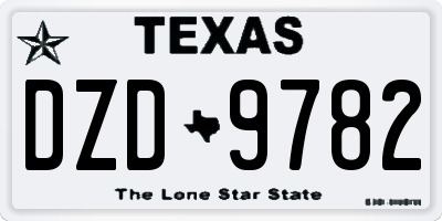 TX license plate DZD9782