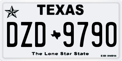 TX license plate DZD9790
