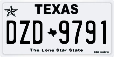 TX license plate DZD9791