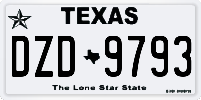 TX license plate DZD9793