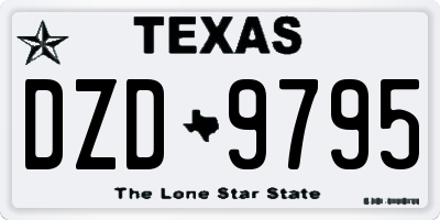 TX license plate DZD9795