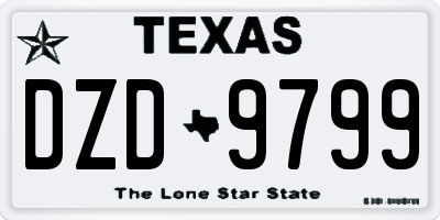 TX license plate DZD9799