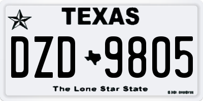 TX license plate DZD9805