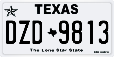TX license plate DZD9813