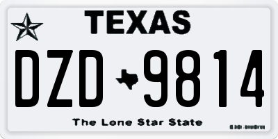 TX license plate DZD9814