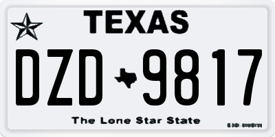 TX license plate DZD9817