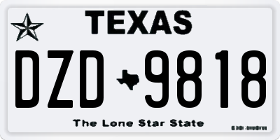 TX license plate DZD9818