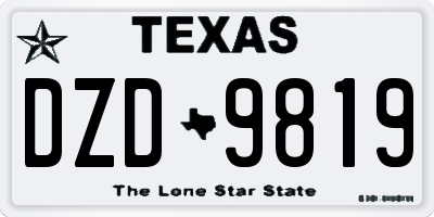 TX license plate DZD9819