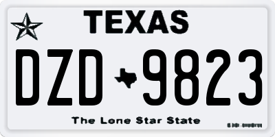 TX license plate DZD9823
