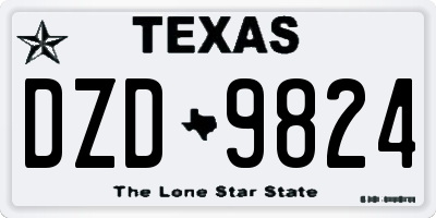 TX license plate DZD9824