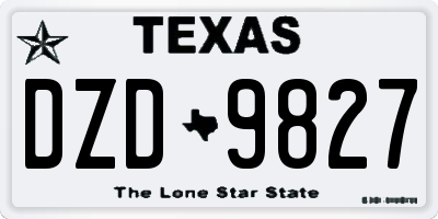 TX license plate DZD9827