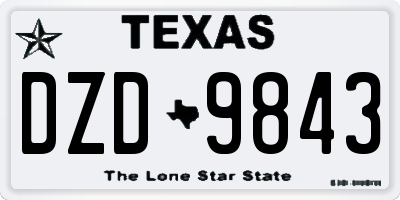 TX license plate DZD9843
