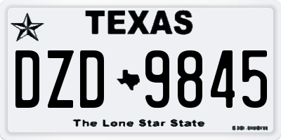 TX license plate DZD9845