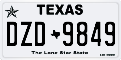 TX license plate DZD9849