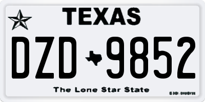 TX license plate DZD9852