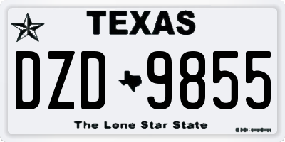 TX license plate DZD9855