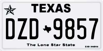 TX license plate DZD9857