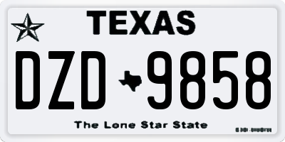 TX license plate DZD9858