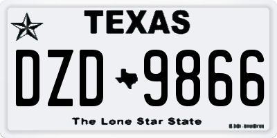 TX license plate DZD9866