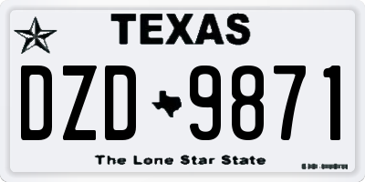 TX license plate DZD9871