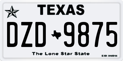 TX license plate DZD9875