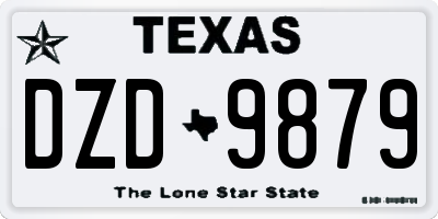 TX license plate DZD9879
