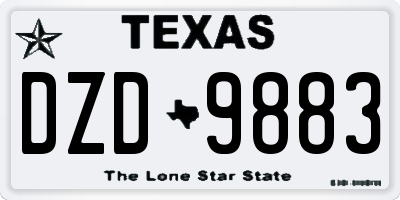 TX license plate DZD9883