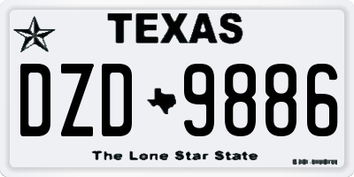 TX license plate DZD9886