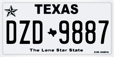 TX license plate DZD9887