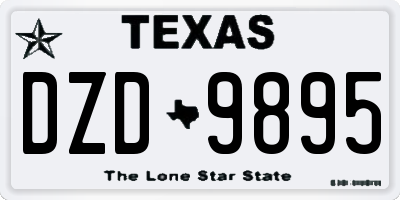 TX license plate DZD9895