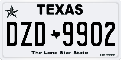TX license plate DZD9902