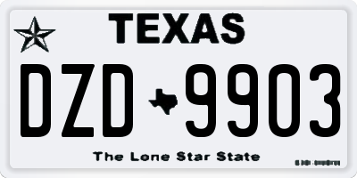 TX license plate DZD9903