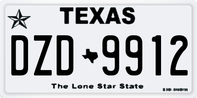 TX license plate DZD9912